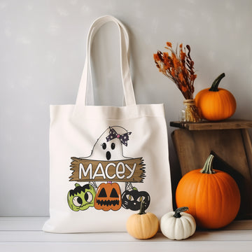 Custom Halloween Bag - Ghost Sign