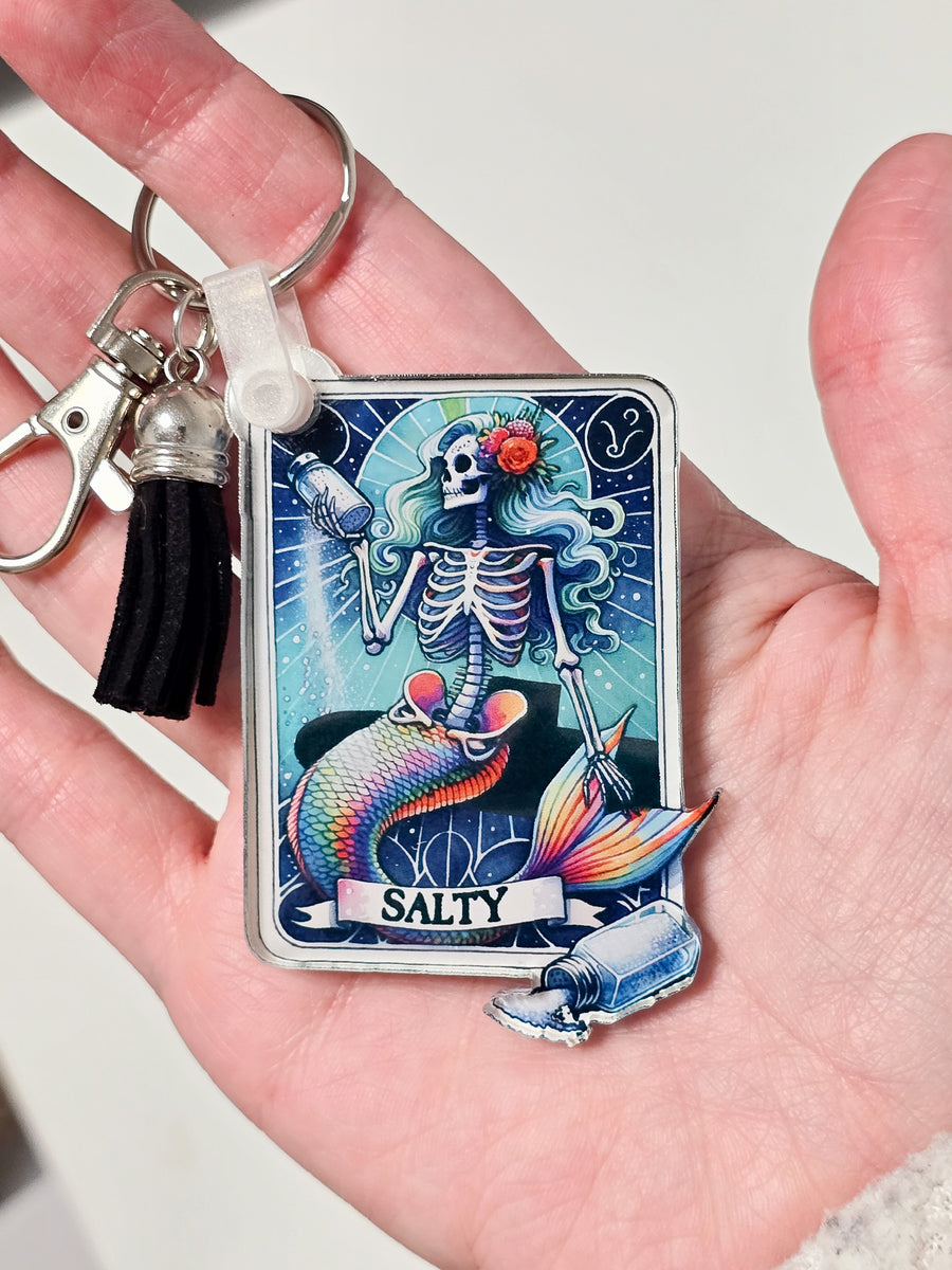 Salty Submarine Mermaid Keychain