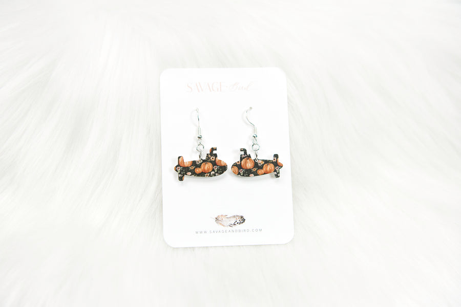 Leafy Pumpkin Submarine Earrings