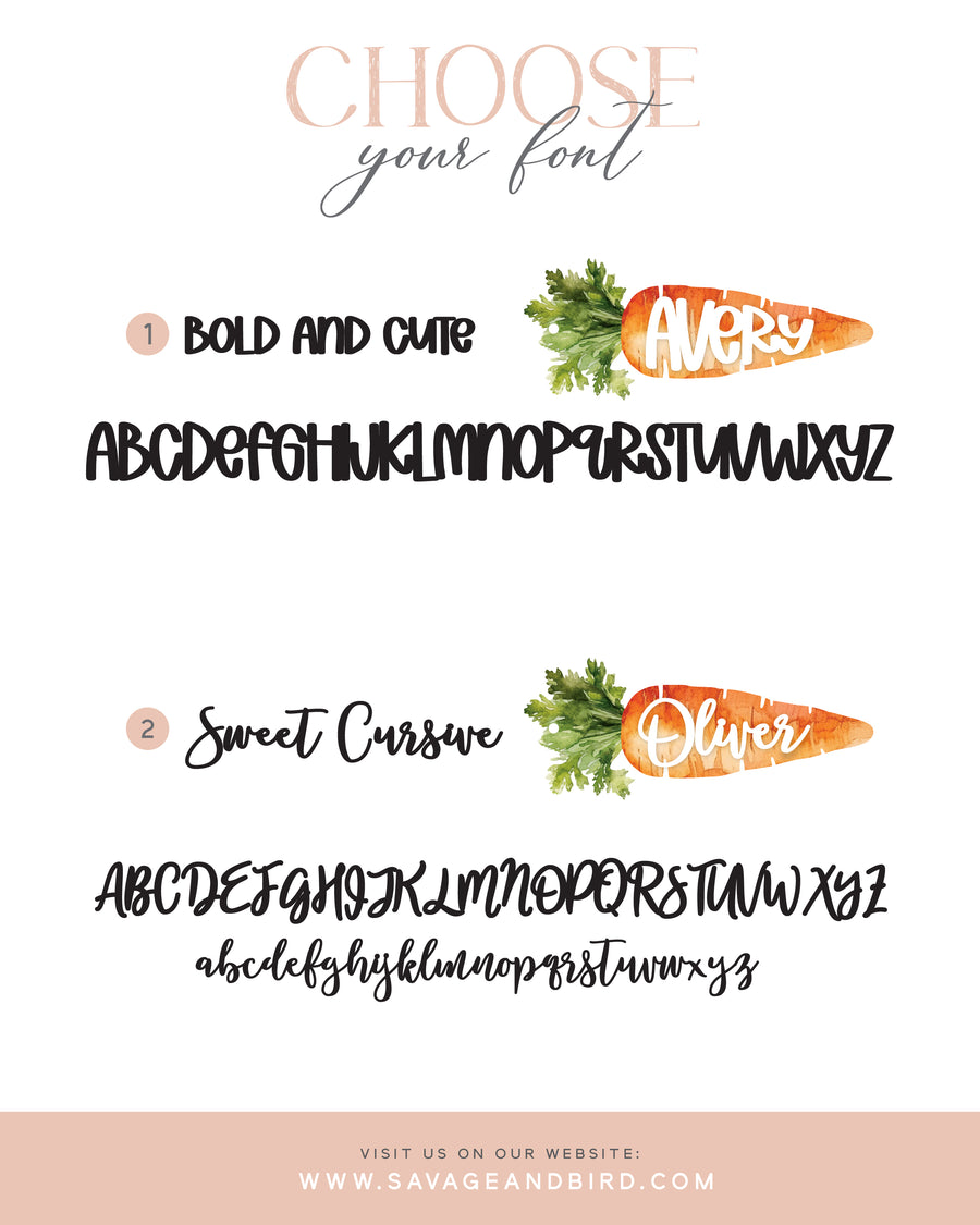Watercolor Easter Basket Carrot Name Tag