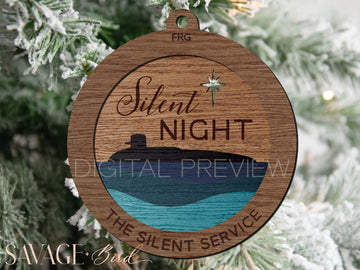 Silent Night Wooden Submarine Ornament