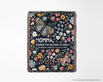 Personalized Floral Mother Message Blanket