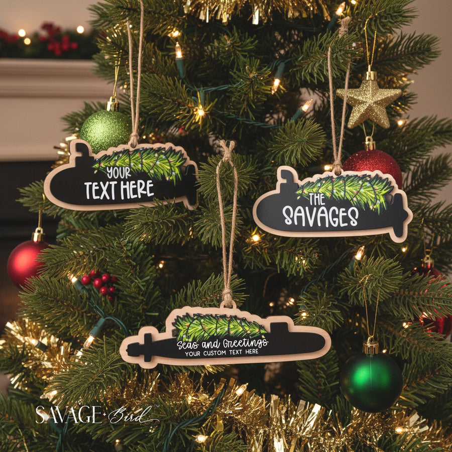 Submarine and Christmas Tree Ornament