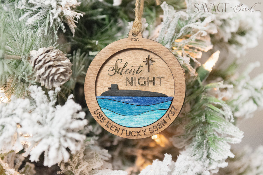 Silent Night Wooden Submarine Ornament