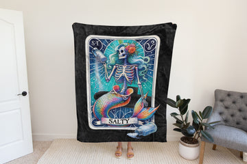 Salty Submarine Mermaid Fleece Blanket