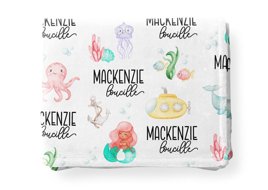 UNDER THE SEA SUBMARINE PERSONALIZED BLANKET