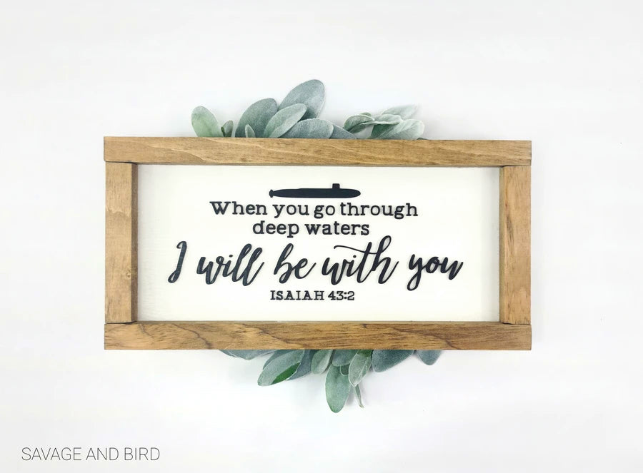 Submariner Wood Sign with Bible Verse
