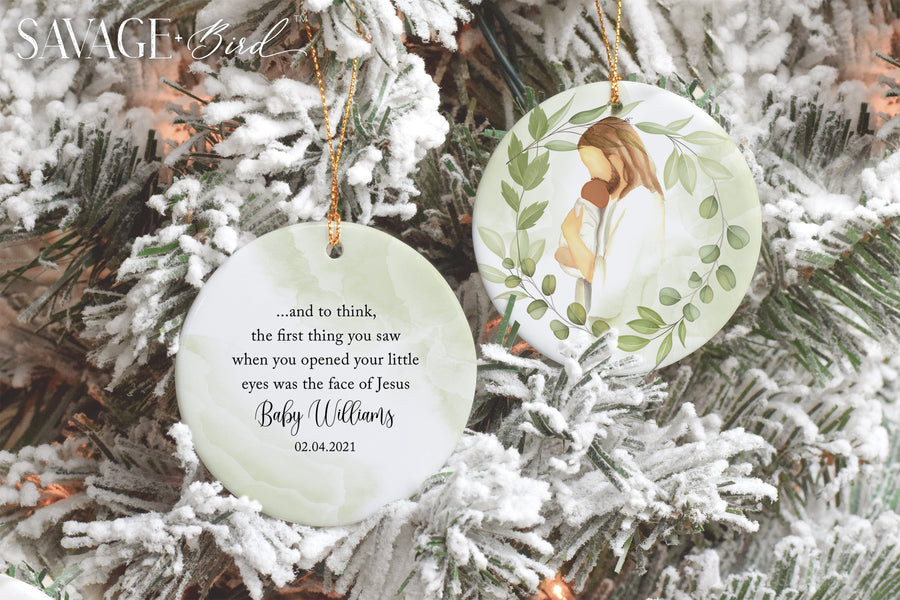 Miscarriage Loss of Baby Face of Jesus Ornament