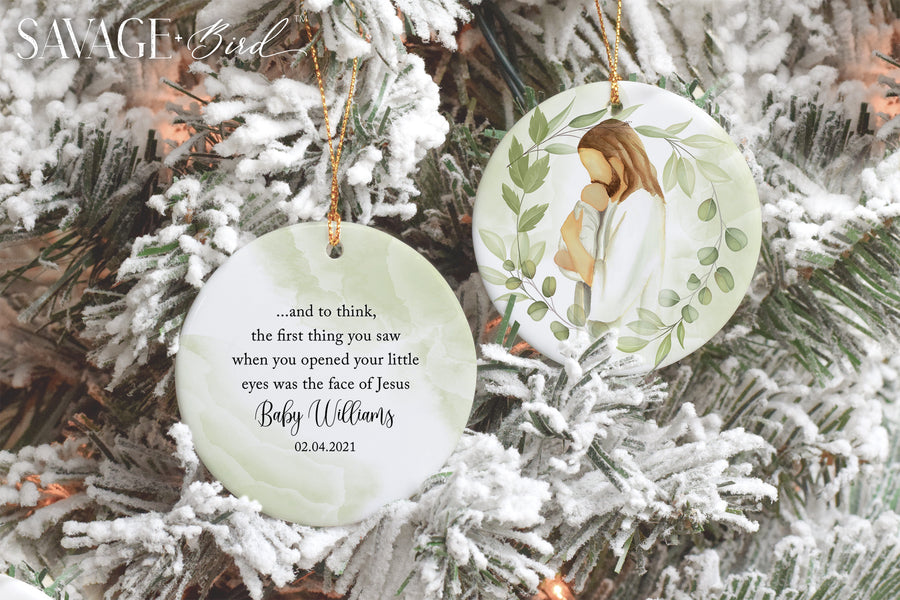 Miscarriage Loss of Baby Face of Jesus Ornament