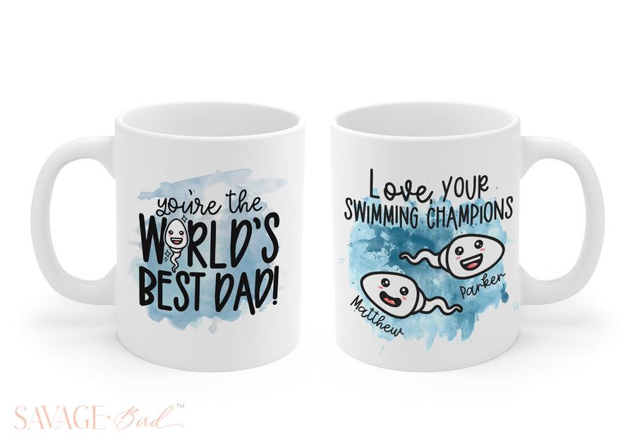 World's Best Dad Swimming Champion Mug