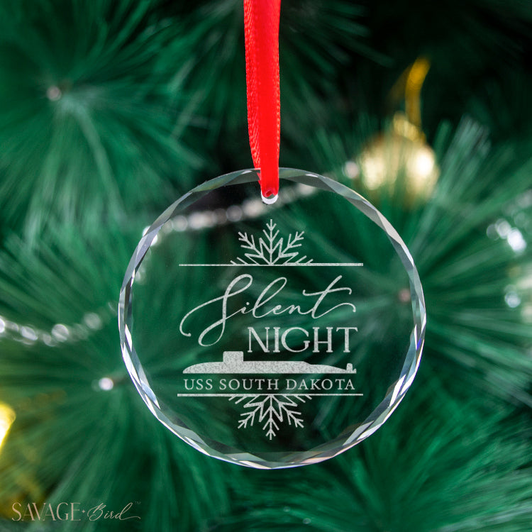 Engraved Crystal Glass Submarine Ornament