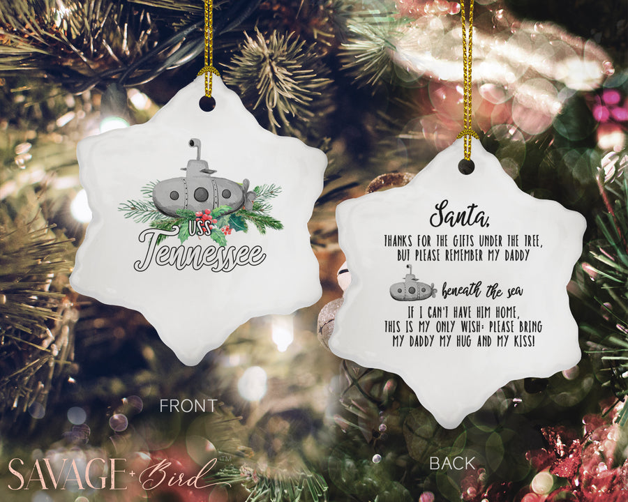 Deployed Daddy/Mommy Submarine Ornament